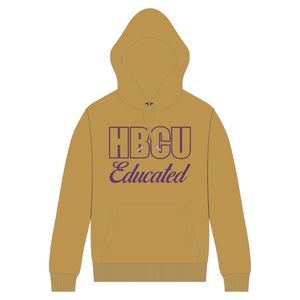 Old Gold Men HBCU Educated Pullover Hoodie Purple Chenille y diseño bordado Greek Life Apparel Custom College Clothing - Product Image 2