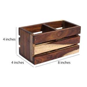 Organizador de Cubiertos de Madera Moderno Hecho a Mano, con Múltiples Compartimentos, Apilable, Duradero, Diseño de Grano de Madera Natural para - Product Image 5