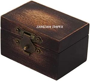 Nueva llegada 2025 caja de anillo de compromiso de madera rústica o caja de anillo de madera de mango sólido para almacenamiento de anillo de boda de propuesta - Product Image 3