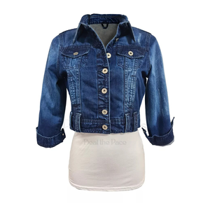 Chaqueta vaquera ajustada de piel de oveja para hombre, chaqueta vaquera acolchada con relleno de algodón, cierre de cremallera, botón bordado, transpirable - Product Image 3