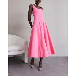 Abito STAUD Taglia 4 Rosa Plumeria in Cotone Traspirante, Linea ad A con Vita Naturale Elasticizzata, Comodo - Product Image 2