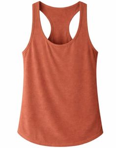 Manufacturer Customized Women <b>Rust</b> Orange Racerback TankTop Sleeveless O Neck Soft Stretch Casual Workout Fitness Gym SummerVest - Product Image 1