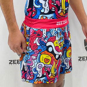 Shorts de kick-boxing personnalisés pour femmes, respirants, en Spandex/Coton, imprimés par sublimation, motif tendance, cordon de serrage, taille mi-haute, volants, MMA - Product Image 4