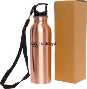 Botella de agua de bienestar ecológica reutilizable de diseño de botella de cobre inspirado en Tradebyd para una experiencia de bebida natural - Product Image 2