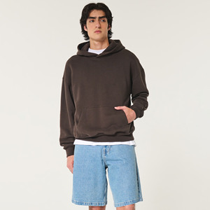 Alta calidad 500 GSM algodón grueso en blanco liso de peso pesado sudaderas con capucha de gran tamaño sin cuerda Unisex logotipo personalizado de talla grande sudaderas con capucha para hombres - Product Image 1