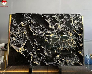 Grande dalle de marbre noir Napoléon rétroéclairée, marbre noir Calacatta Viola, marbre noir Calcite Bulgariy pour revêtement de sol, design de bordure et mur - Product Image 1
