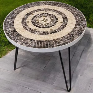 โต๊ะข้างโมเสกพราว: ศิลปะสีรุ้ง-โต๊ะกาแฟสีฟ้า-โต๊ะข้าง-ตกแต่งห้องนั่งเล่น-ของขวัญ - Product Image 1