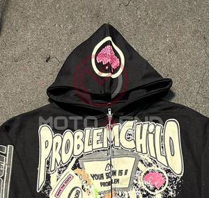 Trending Men's Custom Letter basics Printing Oversize Hoodie Casual Hip Hop Hoodie 100% Cotton Distressed Wash Hoodie Men - Product Image 2