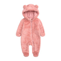 Pyjama Bébé Unisexe en Coton Biologique Tricoté avec Doublure Polaire et Velours, Motif Animal Mignon, Manches Longues, Fermeture Éclair, Combinaison