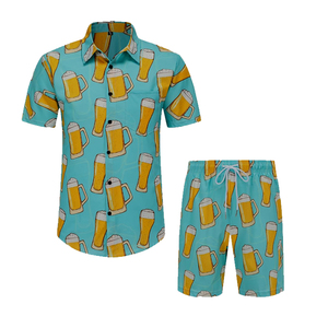 Conjunto corto de camisa de playa hawaiana floral vintage de cuello alto de moda para hombre con sublimación de impresión digital de pantalla DTF DTG - Product Image 6