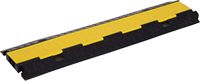 Wesure Safety S1304 Pelindung Kabel Jalan Raya Tugas Berat Dua Kanal Model Lipat Kuning+Hitam Karet+PVC Visibilitas Tinggi