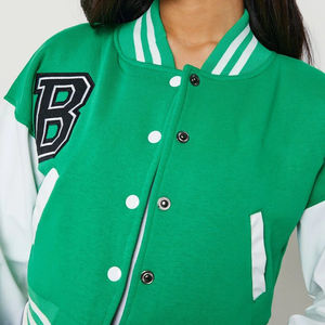 New Style Women Clothing Fashion Streetwear Patchwork Button Womens Fall Cropped Women <b>Lady</b> Coat Varsity <b>Jacket</b> - Product Image 3