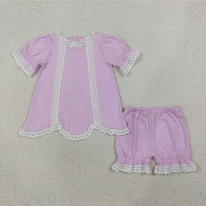 Ensemble de bloomers pour filles en dentelle unie violette avec volants GSSO3681 - Product Image 6