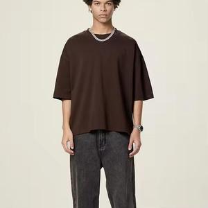 T-shirt à épaules tombantes de haute qualité pour homme Streetwear lourd 100% coton T-shirt personnalisé surdimensionné - Product Image 3