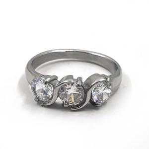 Wholesale Stainless Steel <strong>3</strong> Crown Cubic Zirconia Solitaire Promise Engagement <strong>Ring</strong> Woman's Diamond <strong>Carats</strong> Jewellery Gold Parties - Product Image 1