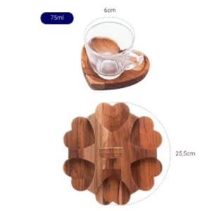Joli Style Plateau En Bois Dessous De Verre et Titulaire Coeur Conception pour La Décoration De La Maison De Vacances En Gros Du Vietnam Plateaux De Service - Product Image 3