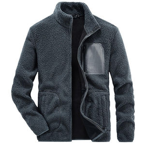 Wholesale <b>Men</b> Winter Warm <b>Fleece</b> Zipper Jacket <b>Men</b> Heavyweight <b>Sherpa</b> <b>Fleece</b> Coat Women Blank Stand Collar <b>Fleece</b> Jacket - Product Image 1