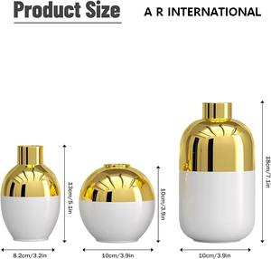Juego Único de 3 Jarrones de Hierro Dorado de Lujo Nórdico, Modernos y Populares, Jarrones de Metal para Mesa, Adorno para el Hogar para Bodas y Otras Ocasiones - Product Image 2