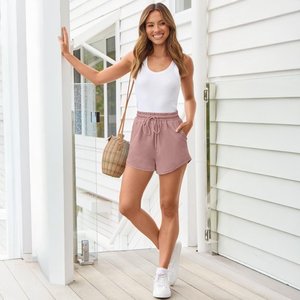 Pantalones cortos atléticos para mujer correr gimnasio entrenamiento verano algodón sudor pantalones cortos con bolsillos senderismo ropa Casual - Product Image 1