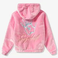 Sweat à capuche unisexe personnalisé imprimé numériquement en fausse fourrure, veste d'hiver à capuche, douce, respirante, coupe ample pour hommes et femmes