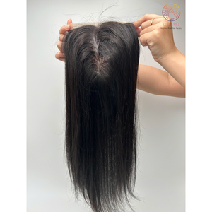 Vendedores de cabello de la mejor calidad 100% Cabello humano Topper Color negro 6X8 pulgadas Hecho de cabello natural humano virgen sin procesar Topper - Product Image 5