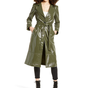 เสื้อเทรนช์โค้ทหนังสำหรับผู้หญิงแนวฮิปฮอปลำลองแฟชั่น - Product Image 6