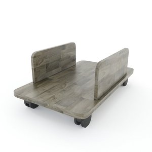 Multi-Colored Rubber Wood KCPU68008 Standing Type PCU <b>Storage</b> <b>Rack</b> with Wheels Single Tier - Product Image 5