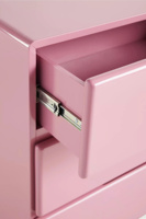 Commode en laque brillante accrocheuse, rose, moderne, luxe, fabriquée à la main, tiroirs de rangement en laque, contemporain, minimaliste, en provenance du Vietnam