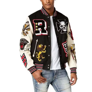 Hombres Nuevo Diseño Botón up College Street Wear Varsity Jacket New Hot Custom Made Venta al por mayor Chaquetas de béisbol - Product Image 3