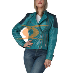 Veste en cuir 100% de qualité supérieure personnalisée pour femmes, veste en cuir véritable, veste en cuir à la mode, vente en gros sur mesure - Product Image 1