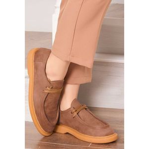 Zapatos Clásicos Estilo Loafer Color Bronceado con Cordones - Product Image 3