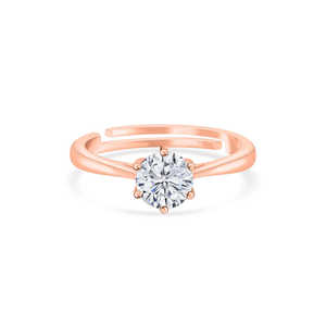Bague ajustable en or rose de 1.5 carats avec diamant - Product Image 1