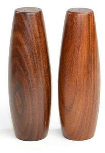 Salière et moulin à poivre en bois dur poli de qualité supérieure Présentation élégante et haute silhouette pour table à manger de luxe - Product Image 2