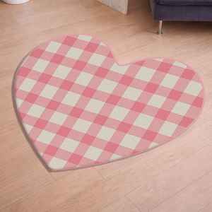 Tapis à motif écossais rose, cadeau pour petite amie, tapis pour la Saint-Valentin, Heart 2 - Product Image 1