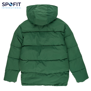 Custom Unisex Cotton Puff Jacket Stand Collar Winter Bubble <b>Padded</b> <b>Coat</b> Front <b>Waterproof</b> Windproof Hooded Outdoor Designer - Product Image 2