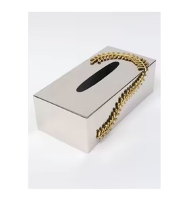 กล่องกระดาษทิชชู่สำเร็จรูปโลหะแฮนด์เมดสำหรับตกแต่งบ้านและร้านอาหาร - Product Image 1