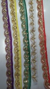 Garniture en dentelle florale brodée de perles personnalisées pour vêtements de mariée et robes de soirée Design élégant et tendance pour chaussures et sacs - Product Image 5