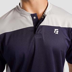 T-shirt en maille 100 % polyester Pro Tennis bleu marine-gris - Product Image 5