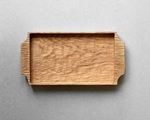 ถาดไม้วอลนัททรงกลมสีน้ำตาลชนบทขนาดเล็กออกแบบได้ตามที่ต้องการถาดใส่อาหารพร้อมที่จับถาดใส่สาร์ธรรมชาติ - Product Image 3