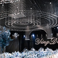 Lustre à pampilles en cristal de design contemporain, carré/long/ovale, pour salle de mariage, hôtel, restaurant