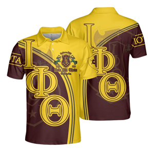 Polo classique Iota Phi Theta 1963 pour homme, chemise universitaire en coton brodée de la fraternité grecque - Product Image 3