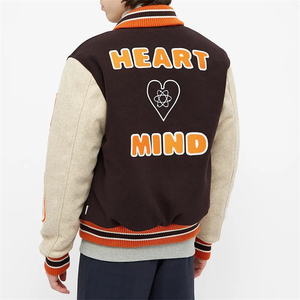 Wholesale Custom College Varsity Jacket Embroidered Chenille Patches Printed <b>Fabric</b> Wool Body Leather Sleeves Letterman Baseball - Product Image 5