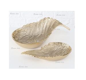 ชามใส่อาหารทองเหลืองรูปทรงใบไม้ ดีไซน์โบราณ สีทอง ขนาดสั่งทำได้ สำหรับใส่ผลไม้ ของตกแต่งบ้านโดยโฮมอาร์ต - Product Image 4