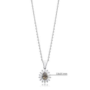 Diseño de flores en forma de pera que cambia de Color Sultanite Charm collar 925 plata esterlina turco joyería hecha a mano al por mayor - Product Image 2