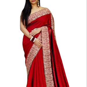 Nouveau sari en soie banarsi, modal, viscose et polyester, tendance 2023, pour mariage et fête, avec pièce de chemisier pour femmes, couleur personnalisée - Product Image 1