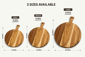 Planche à pizza ronde en bois d'acacia personnalisée avec poignée, plateau de service robuste pour la cuisine et la charcuterie, vente en gros - Product Image 4