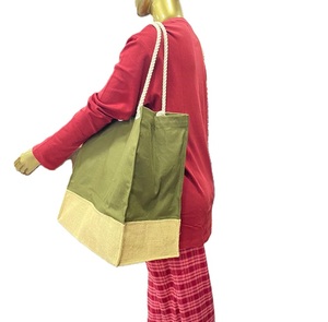 Sacs fourre-tout en toile imprimée en coton pour femme, fabriqués directement par le fabricant, portables, plusieurs couleurs et tailles, doublure en soie, poignées en cuir - Product Image 2