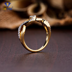 Lab-Stone Party Wear Anillo de diamantes 0.239 TDW Diamante de corte redondo Oro amarillo Color DE LA EF-VS - Product Image 5