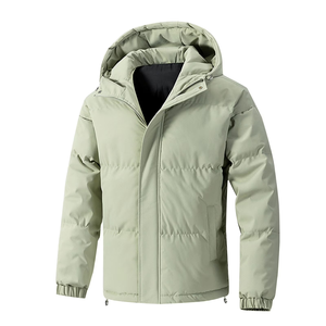 Chaquetas Acolchadas Extra Grandes para Hombre, Cálidas y Cómodas, Chaquetas Acolchadas con Capucha y Cremallera Completa, Color Sólido, a la Moda, de BD - Product Image 5