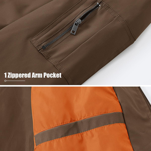 Blouson aviateur imperméable en nylon de haute qualité pour homme, design stylé de type varsity avec lettres, poches décoratives, hiver - Product Image 4